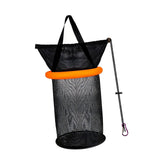 Maxbell Float Fishing Net Nylon Net Mesh Quick Dry Folding Sturdy Fish Net Bucket orange