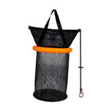 Maxbell Float Fishing Net Nylon Net Mesh Quick Dry Folding Sturdy Fish Net Bucket orange
