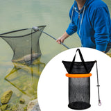 Maxbell Float Fishing Net Nylon Net Mesh Quick Dry Folding Sturdy Fish Net Bucket orange