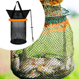 Maxbell Float Fishing Net Nylon Net Mesh Quick Dry Folding Sturdy Fish Net Bucket orange