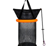 Maxbell Float Fishing Net Nylon Net Mesh Quick Dry Folding Sturdy Fish Net Bucket orange