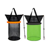 Maxbell Float Fishing Net Nylon Net Mesh Quick Dry Folding Sturdy Fish Net Bucket orange
