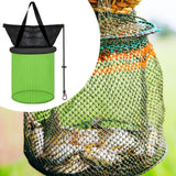 Maxbell Float Fishing Net Nylon Net Mesh Quick Dry Folding Sturdy Fish Net Bucket green