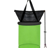 Maxbell Float Fishing Net Nylon Net Mesh Quick Dry Folding Sturdy Fish Net Bucket green