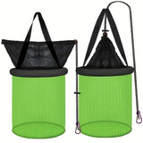 Maxbell Float Fishing Net Nylon Net Mesh Quick Dry Folding Sturdy Fish Net Bucket green