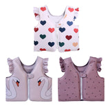 Maxbell Kids Swim Vest Kids Swimming Aid Float Vest for Age 3-6 Rafting Water Sports heart pattern