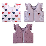 Maxbell Kids Swim Vest Kids Swimming Aid Float Vest for Age 3-6 Rafting Water Sports heart pattern