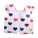 Maxbell Kids Swim Vest Kids Swimming Aid Float Vest for Age 3-6 Rafting Water Sports heart pattern