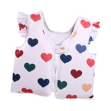 Maxbell Kids Swim Vest Kids Swimming Aid Float Vest for Age 3-6 Rafting Water Sports heart pattern