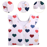 Maxbell Kids Swim Vest Kids Swimming Aid Float Vest for Age 3-6 Rafting Water Sports heart pattern