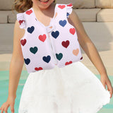 Maxbell Kids Swim Vest Kids Swimming Aid Float Vest for Age 3-6 Rafting Water Sports heart pattern