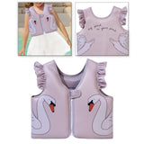 Maxbell Kids Swim Vest Kids Swimming Aid Float Vest for Age 3-6 Rafting Water Sports swan pattern