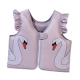 Maxbell Kids Swim Vest Kids Swimming Aid Float Vest for Age 3-6 Rafting Water Sports swan pattern