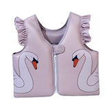 Maxbell Kids Swim Vest Kids Swimming Aid Float Vest for Age 3-6 Rafting Water Sports swan pattern