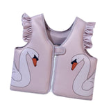 Maxbell Kids Swim Vest Kids Swimming Aid Float Vest for Age 3-6 Rafting Water Sports swan pattern