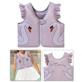 Maxbell Kids Swim Vest Kids Swimming Aid Float Vest for Age 3-6 Rafting Water Sports swan pattern