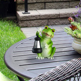 Maxbell Outdoor Figurine Lantern Lawn Home Decoration Garden Solar Frog Statue Light