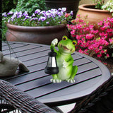Maxbell Outdoor Figurine Lantern Lawn Home Decoration Garden Solar Frog Statue Light