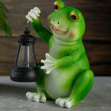 Maxbell Outdoor Figurine Lantern Lawn Home Decoration Garden Solar Frog Statue Light