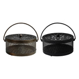 Maxbell Home Coil Holder with Handle Round with Lid Stand for Indoor Travel Home Bronze