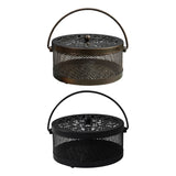 Maxbell Home Coil Holder with Handle Round with Lid Stand for Indoor Travel Home Bronze