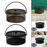 Maxbell Home Coil Holder with Handle Round with Lid Stand for Indoor Travel Home Bronze