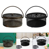 Maxbell Home Coil Holder with Handle Round with Lid Stand for Indoor Travel Home Bronze