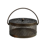 Maxbell Home Coil Holder with Handle Round with Lid Stand for Indoor Travel Home Bronze