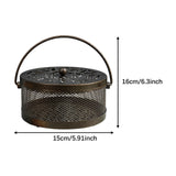 Maxbell Home Coil Holder with Handle Round with Lid Stand for Indoor Travel Home Bronze