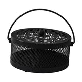 Maxbell Home Coil Holder with Handle Round with Lid Stand for Indoor Travel Home Black