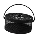 Maxbell Home Coil Holder with Handle Round with Lid Stand for Indoor Travel Home Black