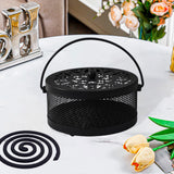 Maxbell Home Coil Holder with Handle Round with Lid Stand for Indoor Travel Home Black