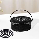 Maxbell Home Coil Holder with Handle Round with Lid Stand for Indoor Travel Home Black