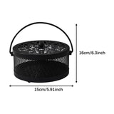 Maxbell Home Coil Holder with Handle Round with Lid Stand for Indoor Travel Home Black