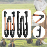 Maxbell Trolley Handle Detachable Easy to Install Foldable Folding Wagon Push Handle Brown