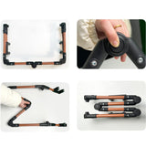 Maxbell Trolley Handle Detachable Easy to Install Foldable Folding Wagon Push Handle Brown