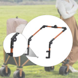 Maxbell Trolley Handle Detachable Easy to Install Foldable Folding Wagon Push Handle Brown