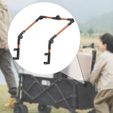 Maxbell Trolley Handle Detachable Easy to Install Foldable Folding Wagon Push Handle Brown