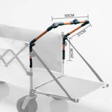 Maxbell Trolley Handle Detachable Easy to Install Foldable Folding Wagon Push Handle Brown