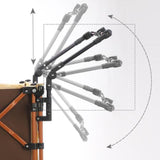 Maxbell Trolley Handle Detachable Easy to Install Foldable Folding Wagon Push Handle Black