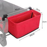 Maxbell Wagon Cart Tail Bag Easy Attach Removable Wagon Tail Bag for Shopping Garden Red