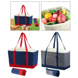Maxbell Reusable Grocery Bag with Handles Foldable for Supermarket Groceries Outdoor Navy Blue