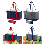 Maxbell Reusable Grocery Bag with Handles Foldable for Supermarket Groceries Outdoor Navy Blue