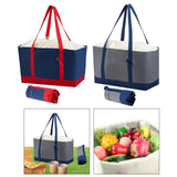 Maxbell Reusable Grocery Bag with Handles Foldable for Supermarket Groceries Outdoor Navy Blue