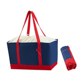 Maxbell Reusable Grocery Bag with Handles Foldable for Supermarket Groceries Outdoor Navy Blue