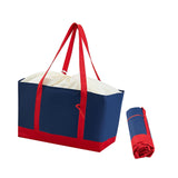 Maxbell Reusable Grocery Bag with Handles Foldable for Supermarket Groceries Outdoor Navy Blue