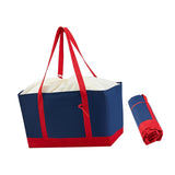 Maxbell Reusable Grocery Bag with Handles Foldable for Supermarket Groceries Outdoor Navy Blue