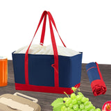Maxbell Reusable Grocery Bag with Handles Foldable for Supermarket Groceries Outdoor Navy Blue