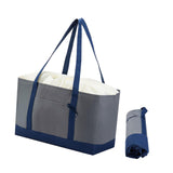 Maxbell Reusable Grocery Bag with Handles Foldable for Supermarket Groceries Outdoor Gray