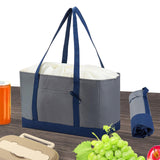 Maxbell Reusable Grocery Bag with Handles Foldable for Supermarket Groceries Outdoor Gray